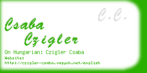 csaba czigler business card
